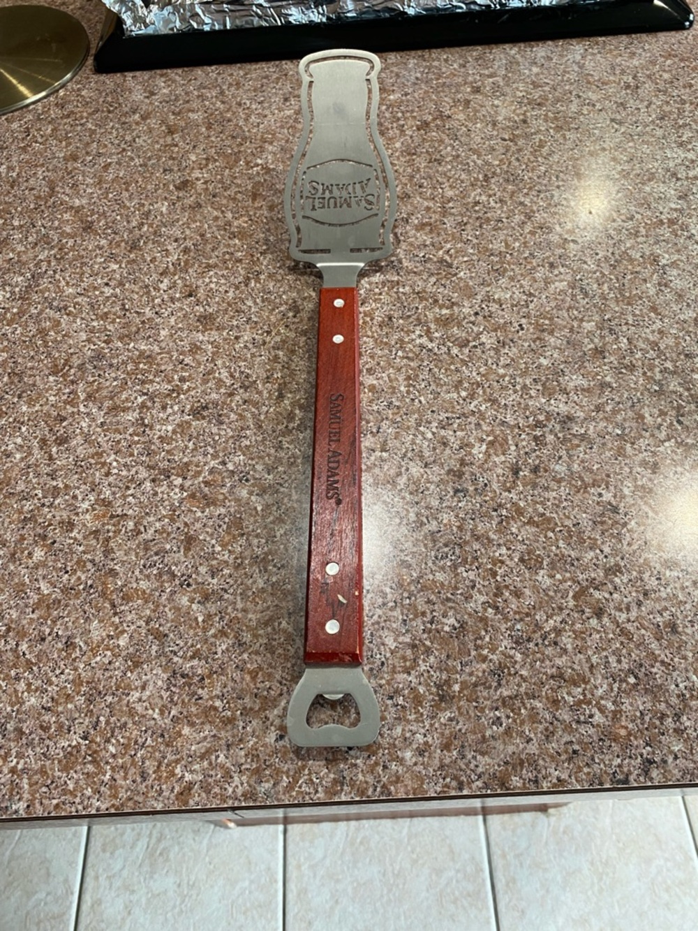 Samuel Adams Red Wood-Handle Bottle Opener Spatula